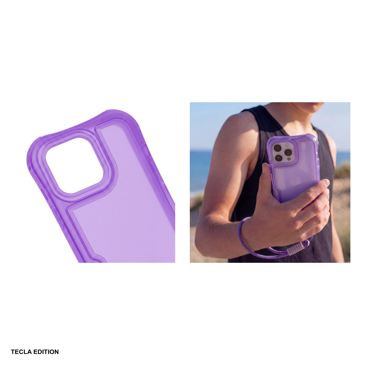 Husa Safepop strap pentru Apple iPhone 15, Carcasa, Mov [4]