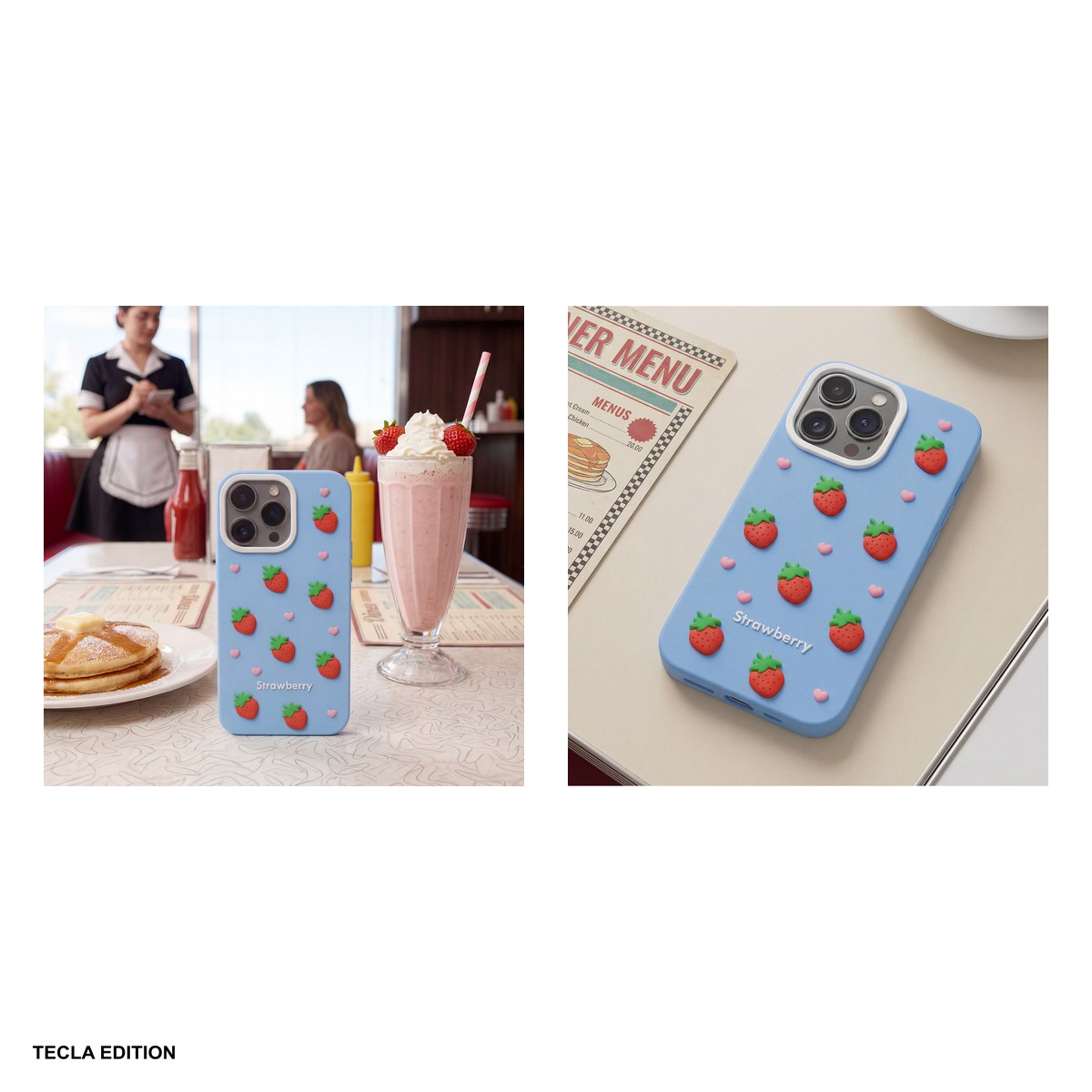 Husa Strawberry pentru Apple iPhone 16 Pro, Carcasa, Albastru [4]