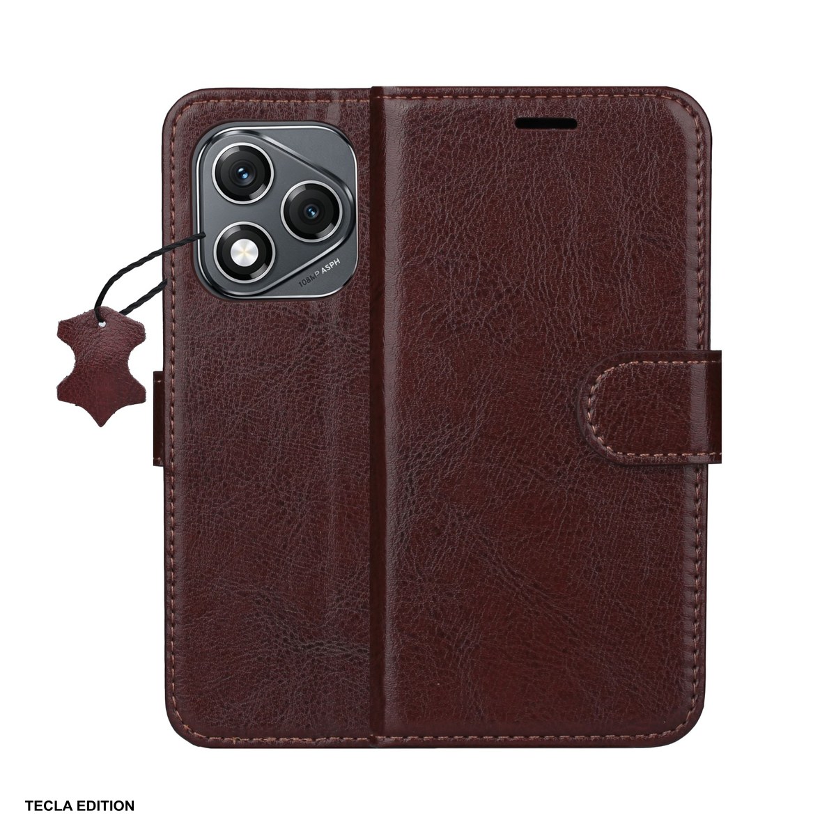 Huse si protectii pentru Honor - Husa Smart Luxe leather pentru Honor 400 Lite, tip carte cu inchidere magnetica, Maro