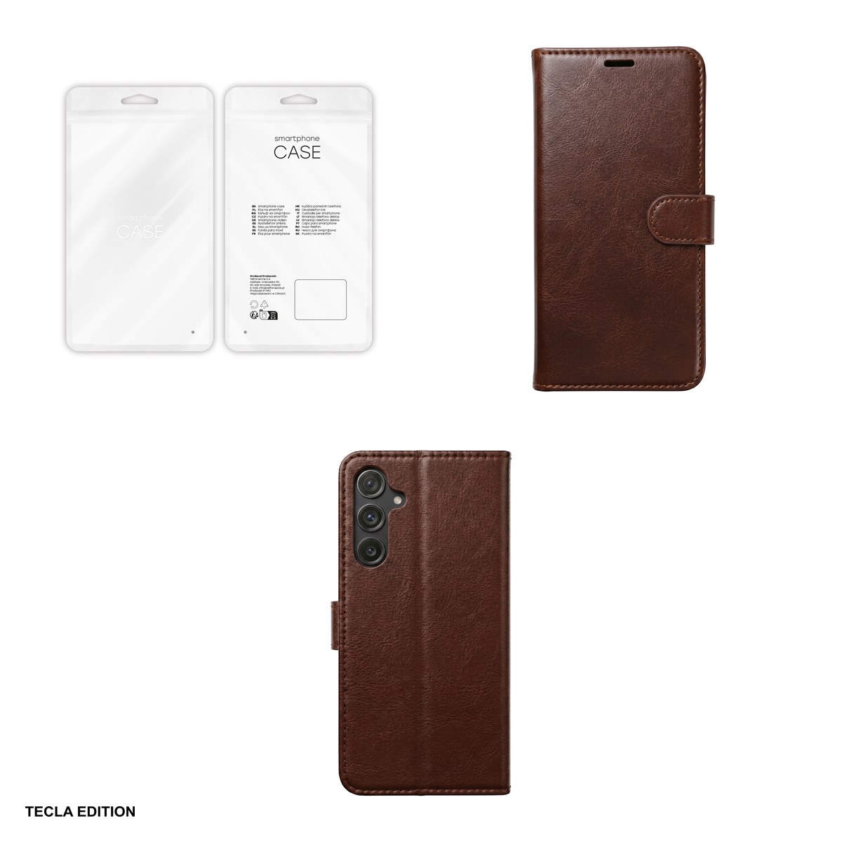 Husa Smart Luxe leather pentru Honor Magic 8 Lite, tip carte cu inchidere magnetica, Maro [4]