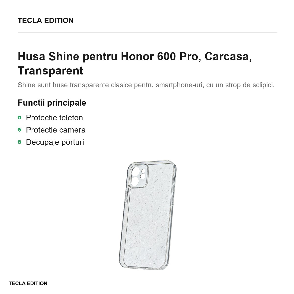 Husa Shine pentru Honor 600 Pro, Carcasa, Transparent [1]