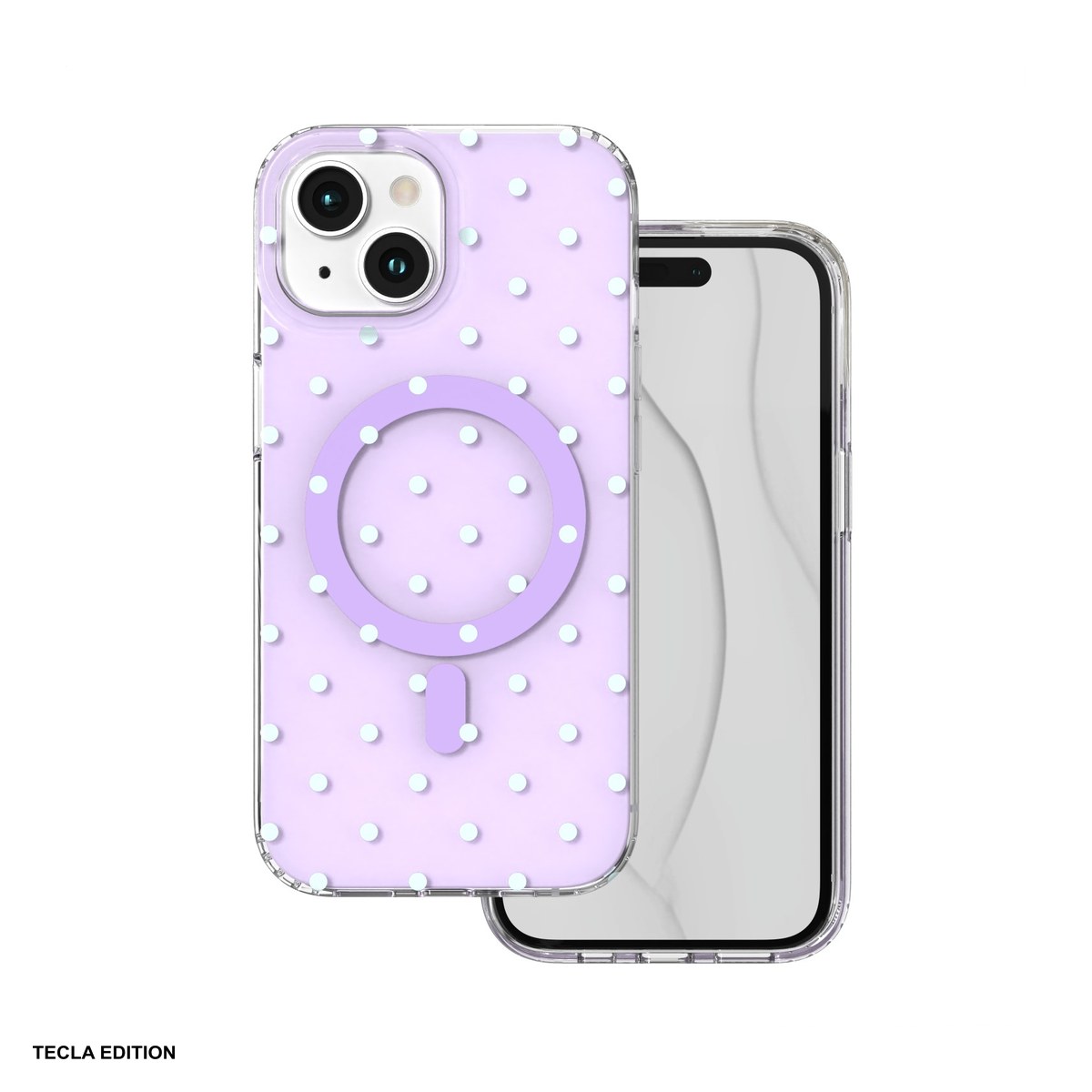 Huse si protectii pentru iPhone 15 - Husa Bubble Dots Mag pentru Apple iPhone 15, Carcasa magnetica, Mov