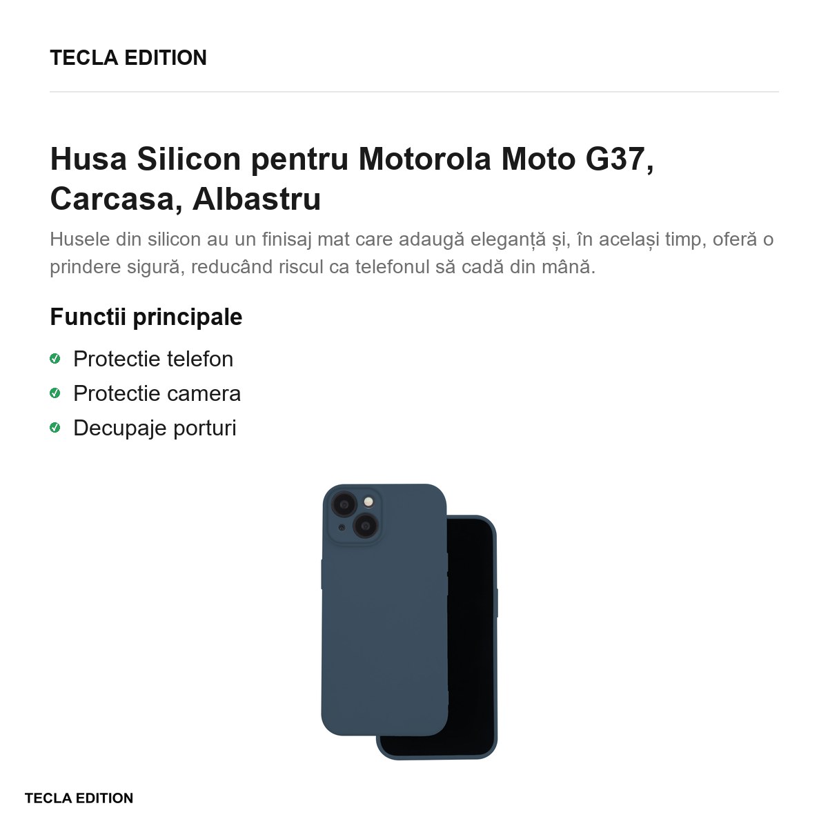 Husa Silicon pentru Motorola Moto G37, Carcasa, Albastru [1]