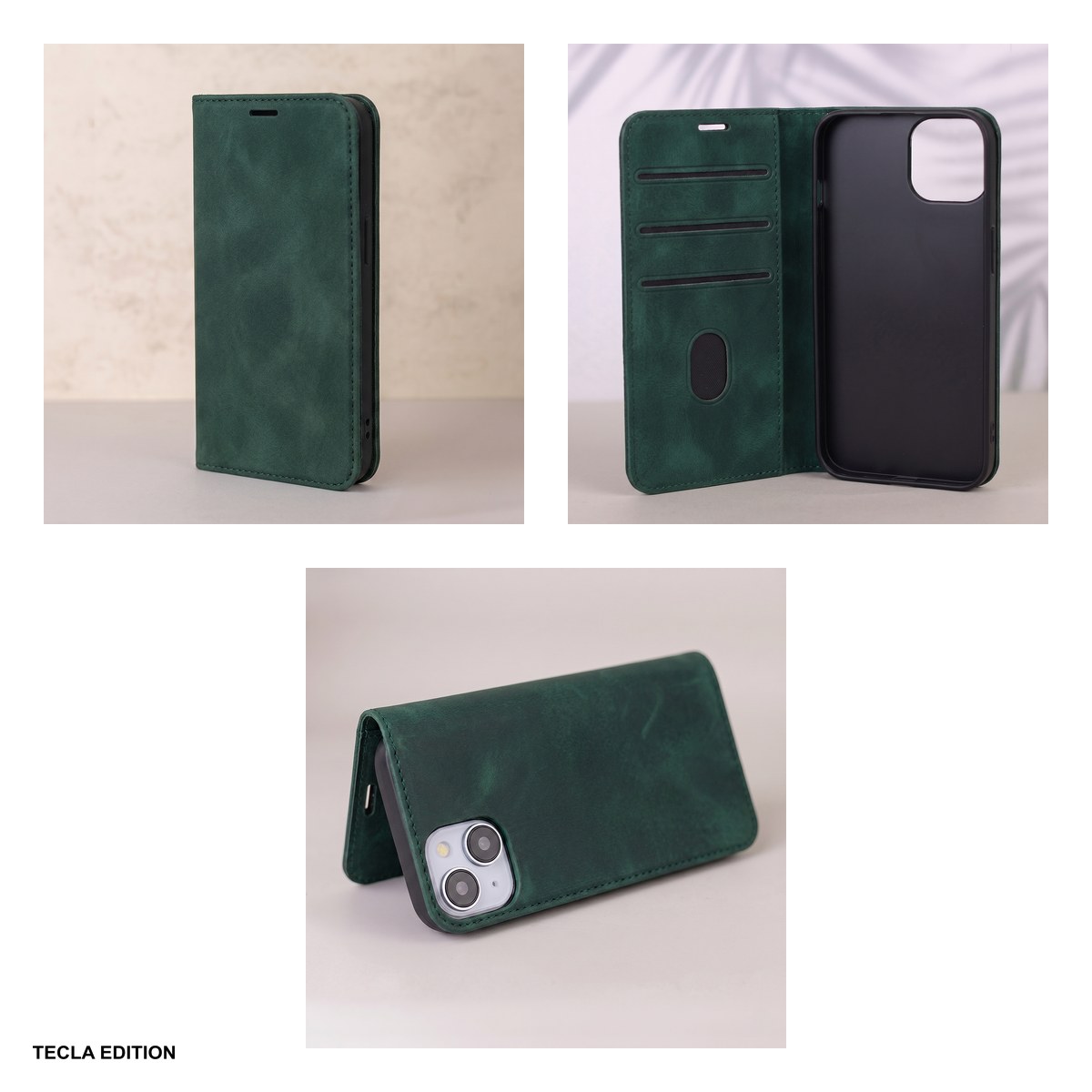 Husa Smart Suede pentru Honor 600, 600 Pro, tip carte cu inchidere magnetica, Verde [5]