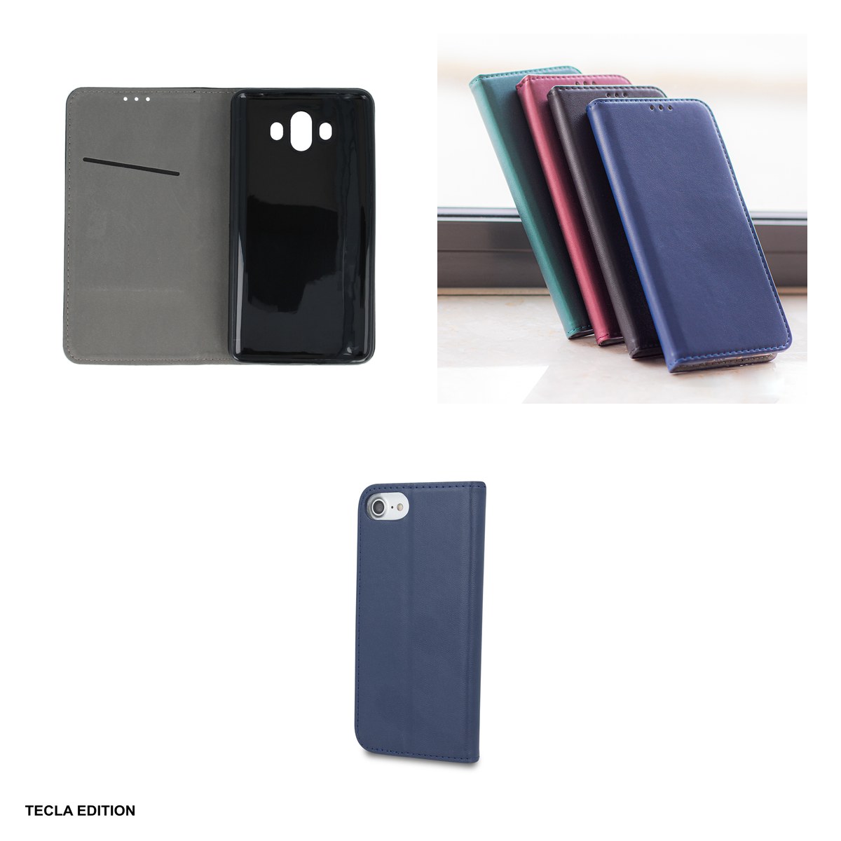 Husa Smart Magnetic pentru Samsung Galaxy S25 FE, Galaxy S26 FE, tip carte cu inchidere magnetica, Albastru [3]