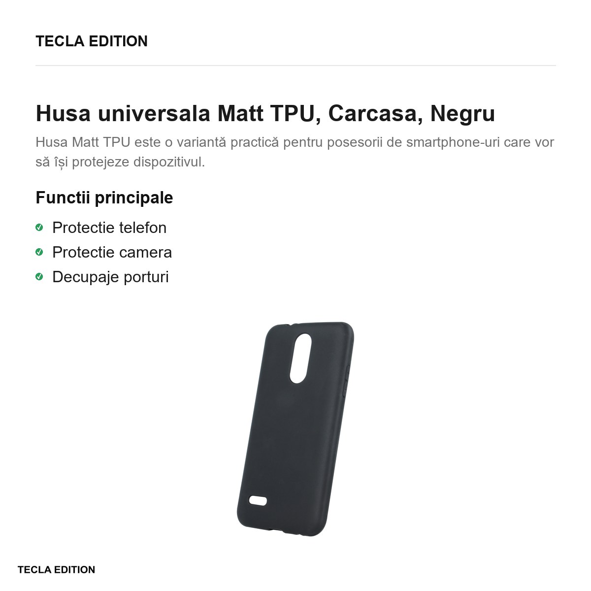 Husa Matt TPU pentru Honor 600 Smart, Carcasa, Negru [1]