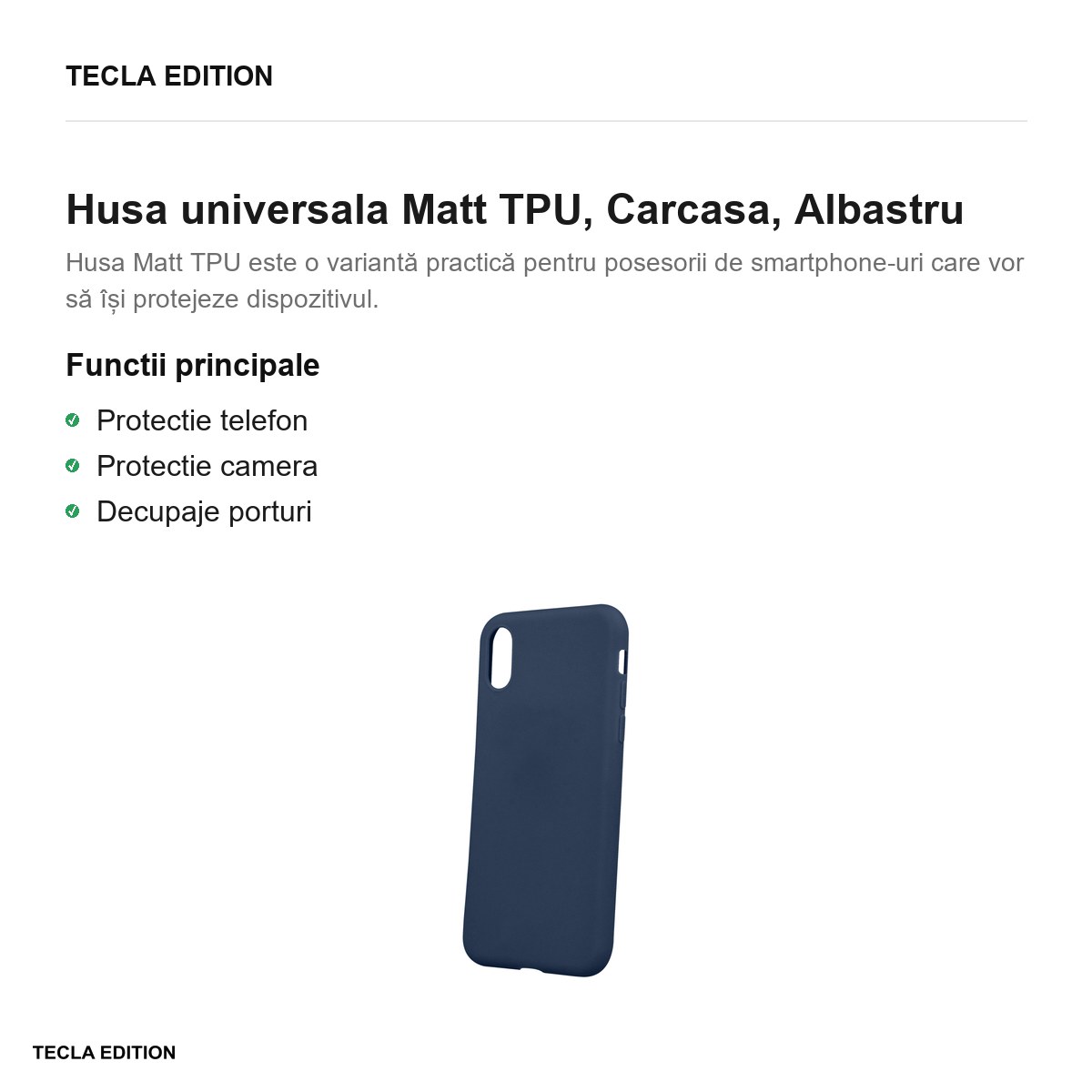 Husa Matt TPU pentru Honor 600 Smart, Carcasa, Albastru [1]