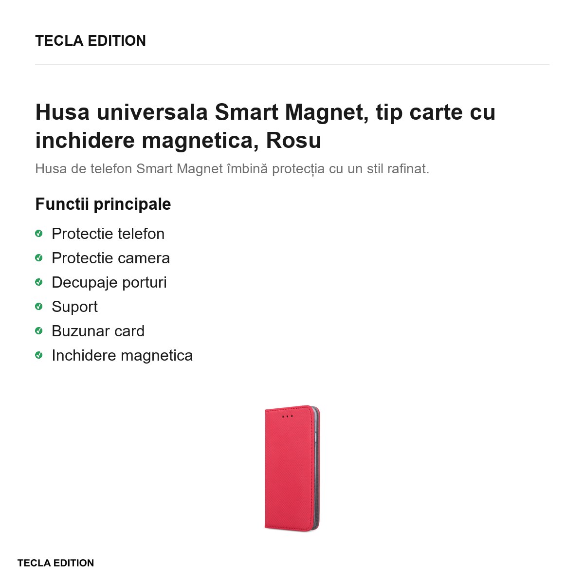 Husa Smart Magnet pentru Xiaomi 17T, tip carte cu inchidere magnetica, Rosu [1]