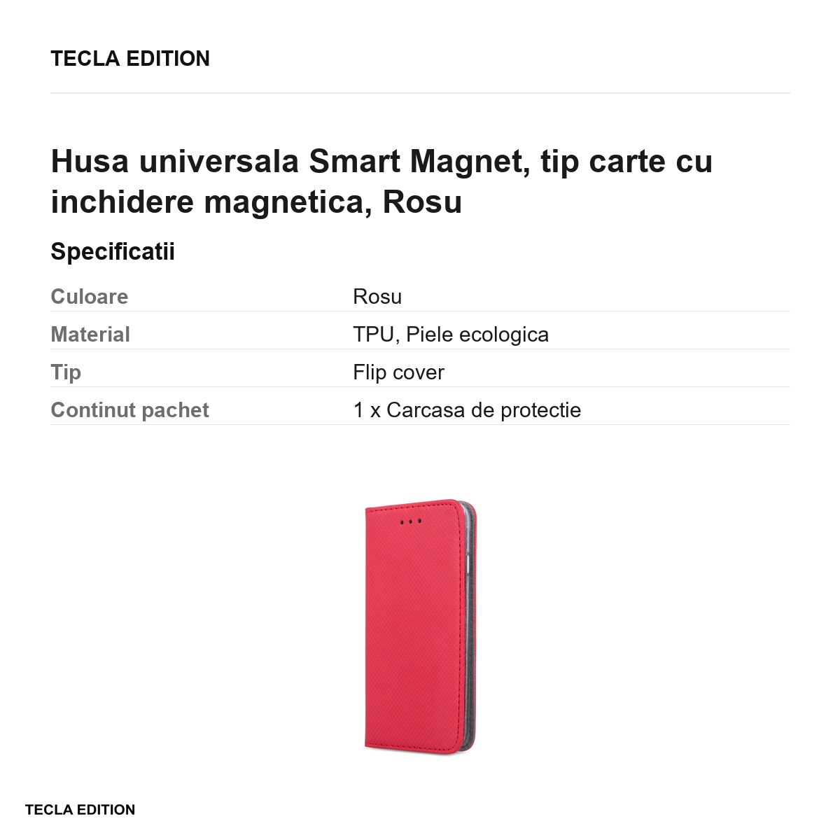 Husa Smart Magnet pentru Xiaomi 17T, tip carte cu inchidere magnetica, Rosu [2]