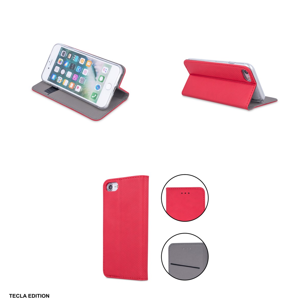 Husa Smart Magnet pentru Xiaomi 17T, tip carte cu inchidere magnetica, Rosu [5]