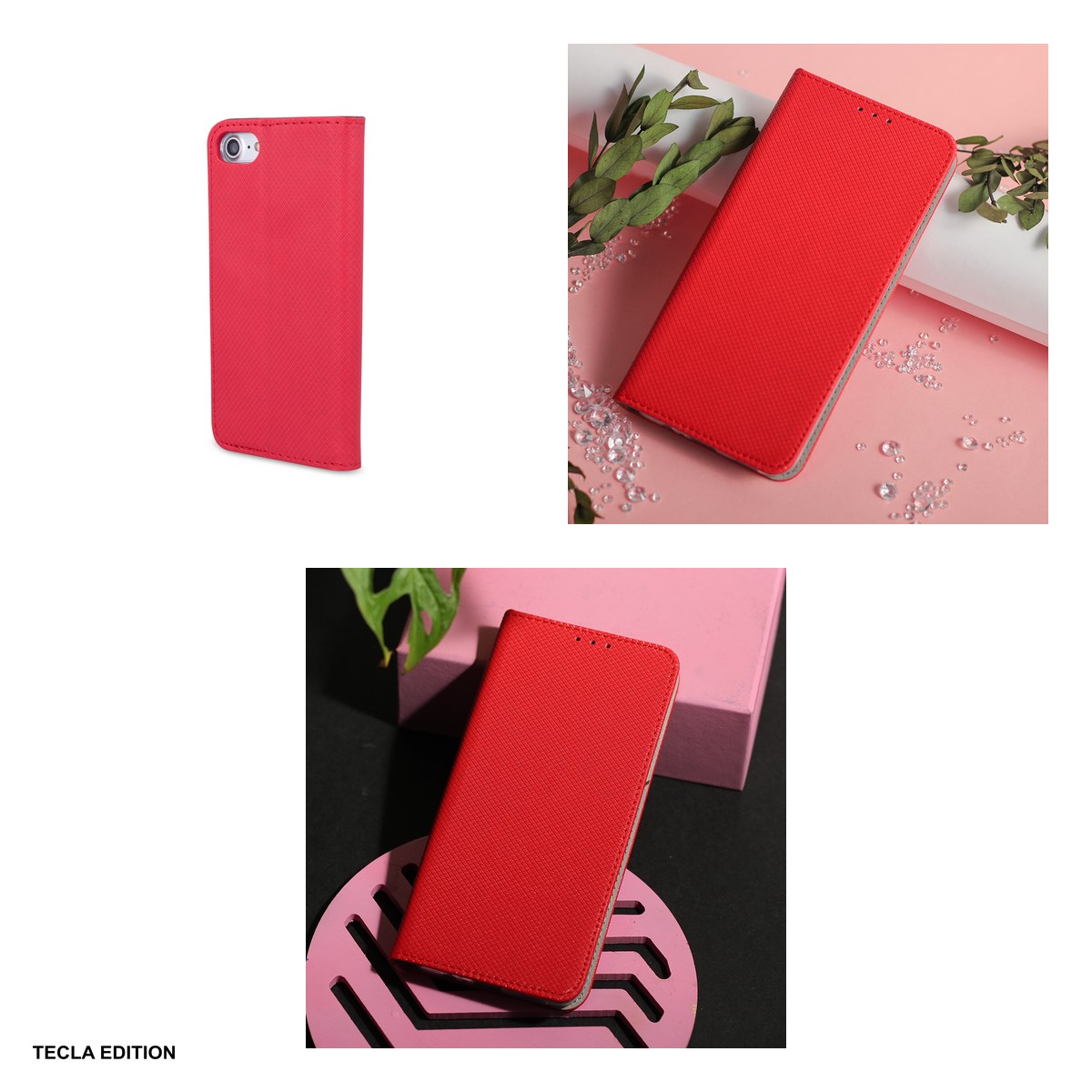 Husa Smart Magnet pentru Xiaomi 17T, tip carte cu inchidere magnetica, Rosu [6]