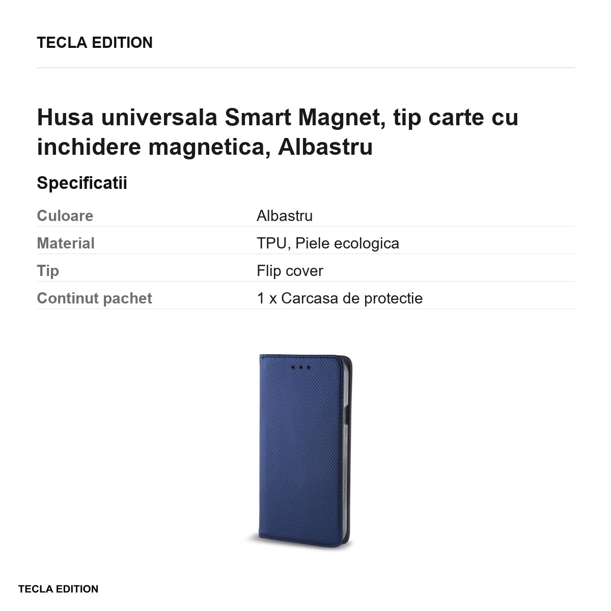 Husa Smart Magnet pentru Xiaomi 17T, tip carte cu inchidere magnetica, Albastru [2]