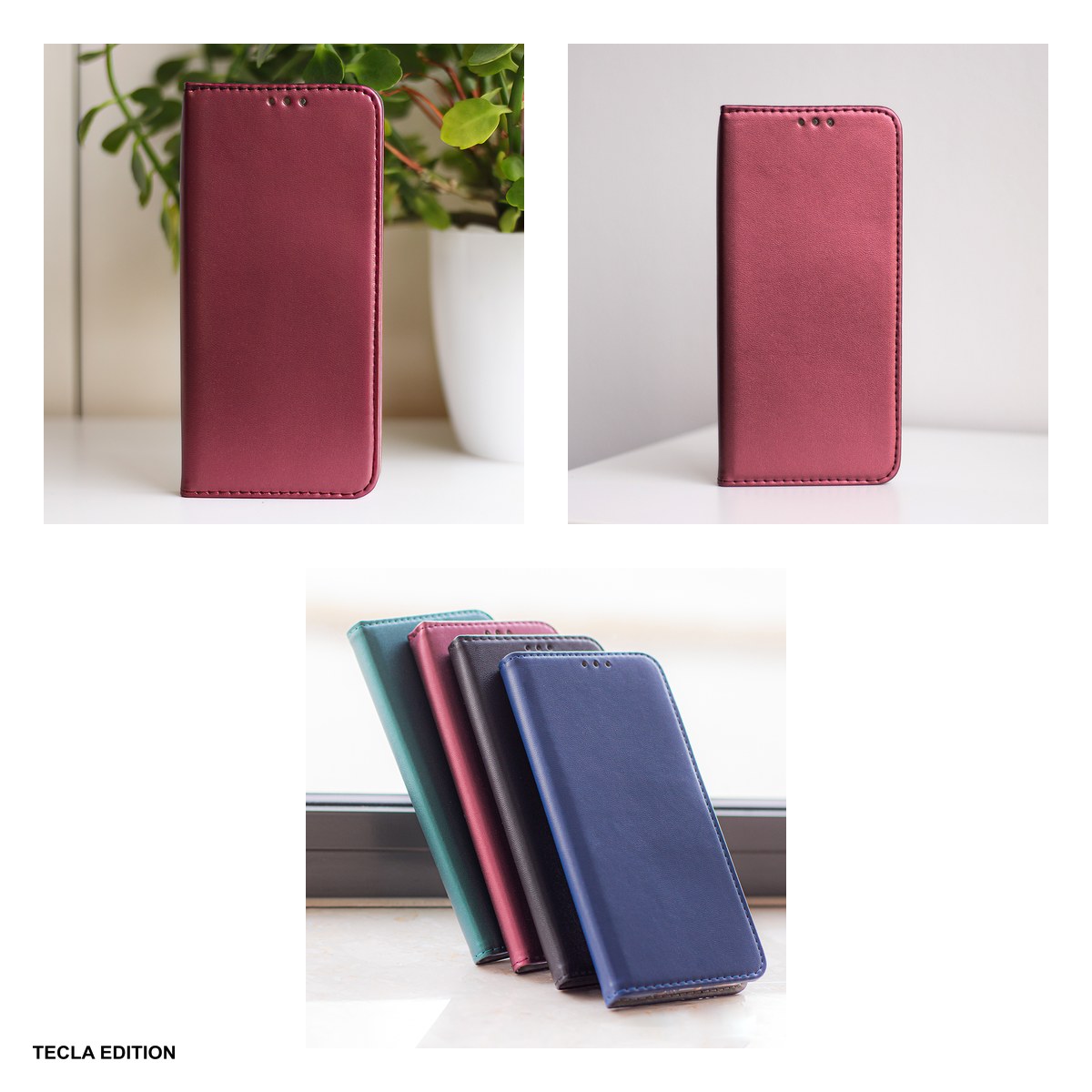 Husa Smart Magnetic pentru Xiaomi 17T, tip carte cu inchidere magnetica, Visiniu [3]