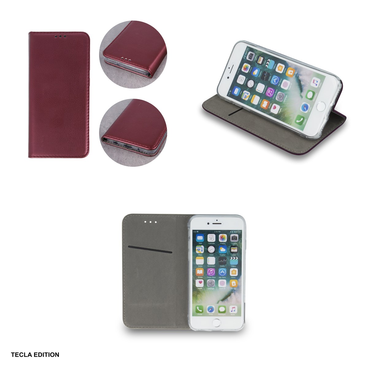 Husa Smart Magnetic pentru Xiaomi 17T, tip carte cu inchidere magnetica, Visiniu [5]