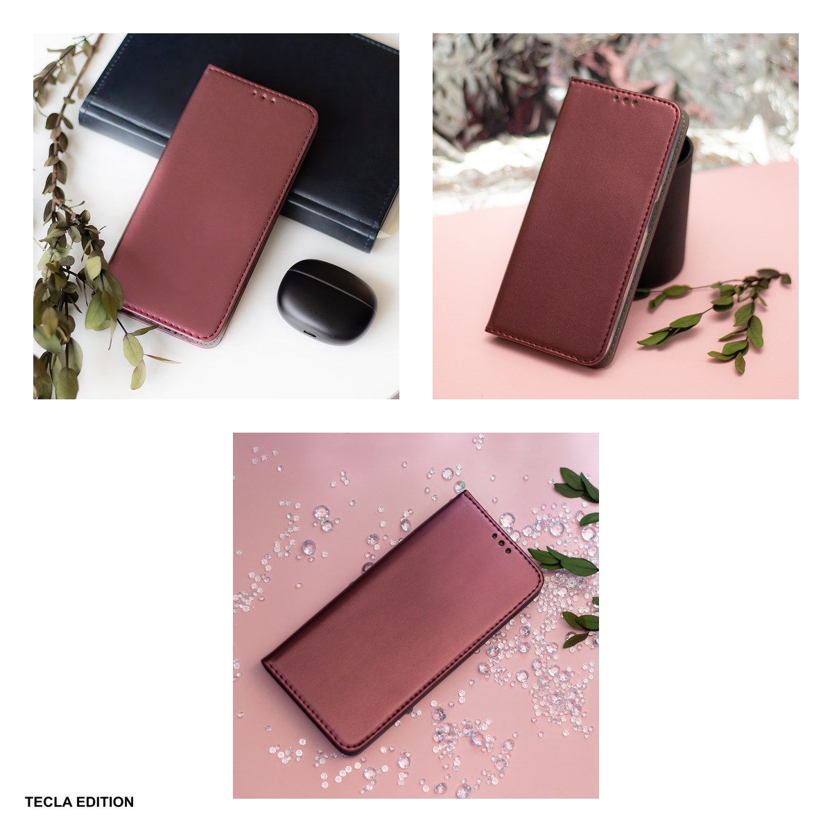 Husa Smart Magnetic pentru Xiaomi 17T, tip carte cu inchidere magnetica, Visiniu [6]