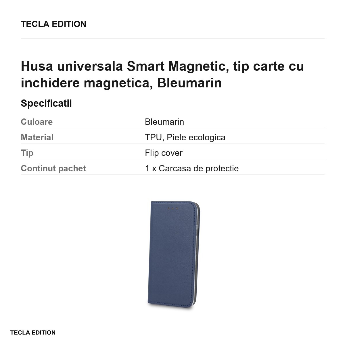 Husa Smart Magnetic pentru Xiaomi 17T, tip carte cu inchidere magnetica, Bleumarin [2]