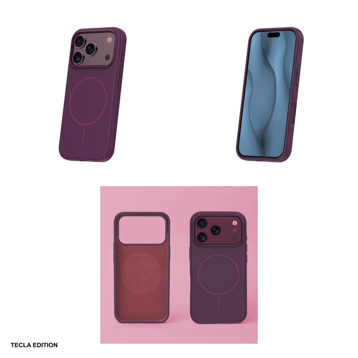 Husa Silicone Thin Mag cherry pentru Apple iPhone 17 Pro Max, iPhone 18 Pro Max, Carcasa magnetica, Visiniu [3]