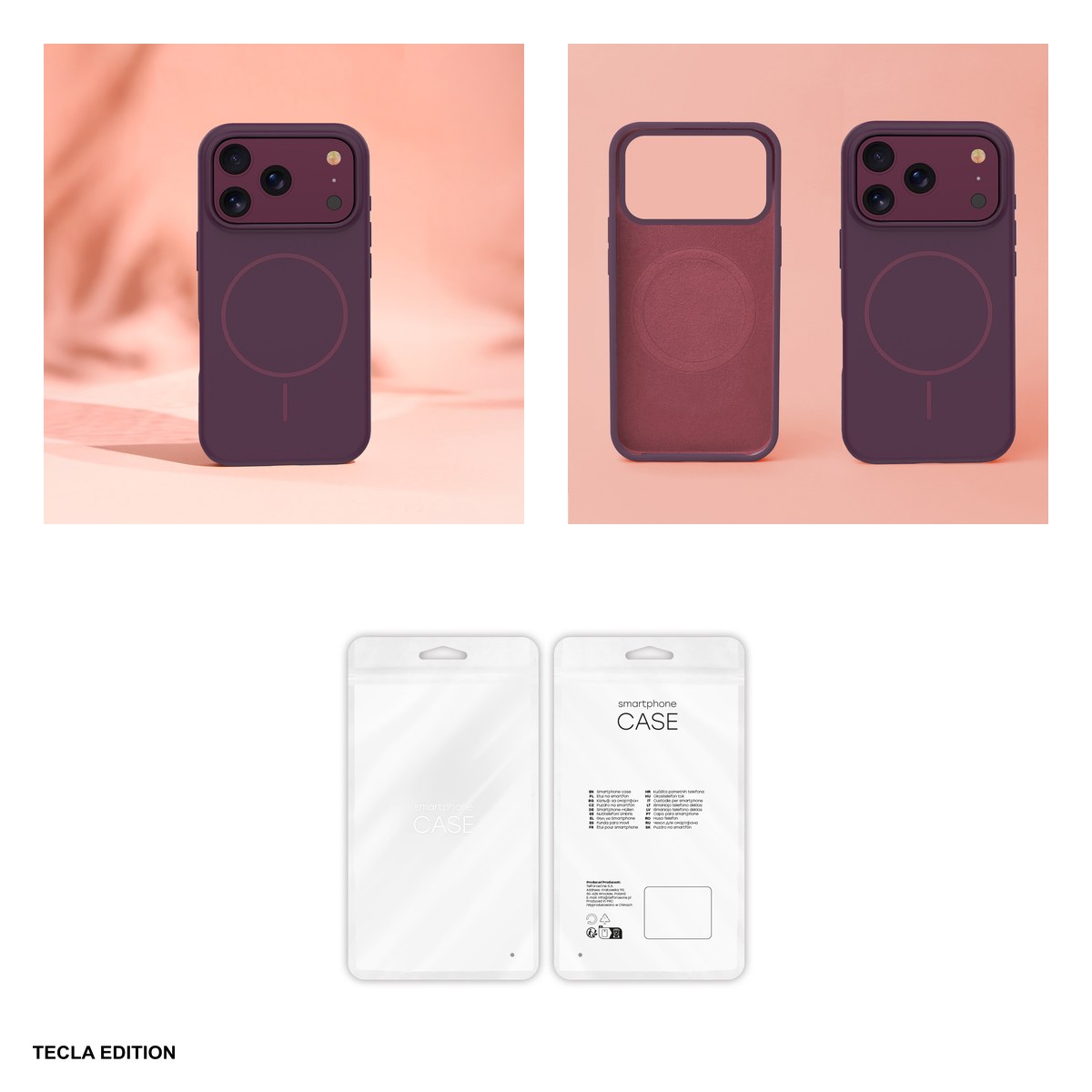 Husa Silicone Thin Mag cherry pentru Apple iPhone 17 Pro Max, iPhone 18 Pro Max, Carcasa magnetica, Visiniu [4]
