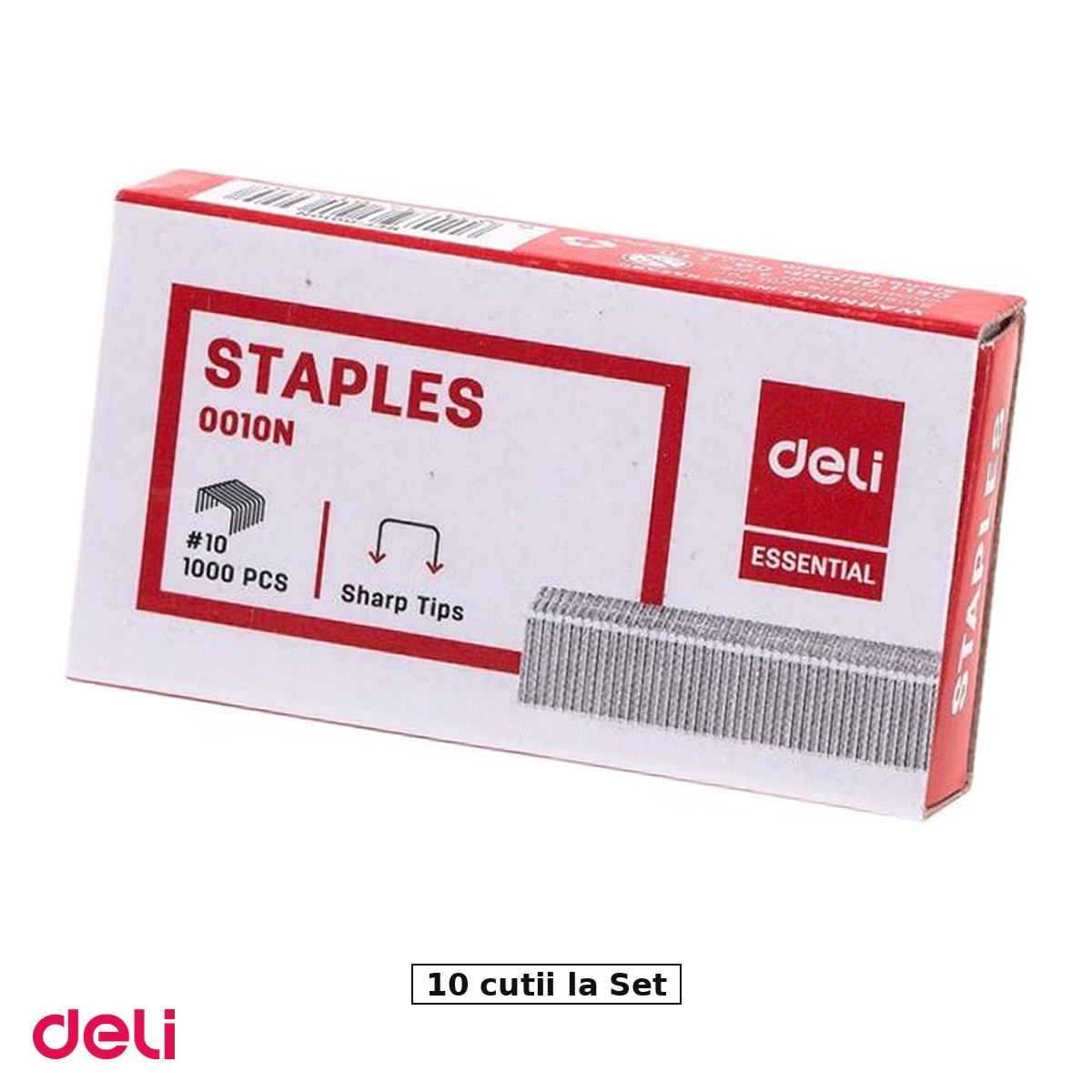 Accesorii birou - Set 10000 capse Deli, nr 10, 10 cutii