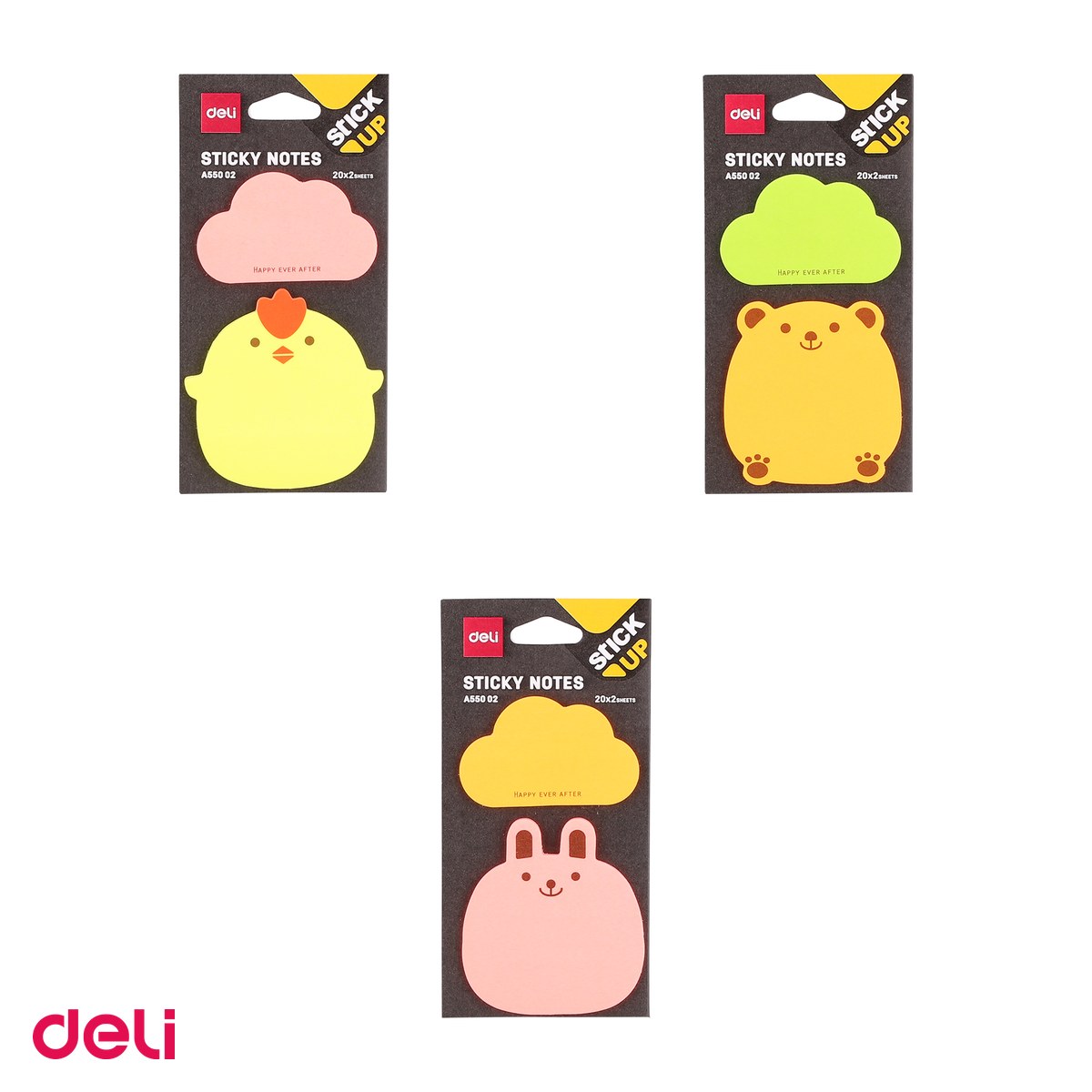 Set 10 notesuri Deli, adeziv animale 2x20 file, 76x76 mm [3]