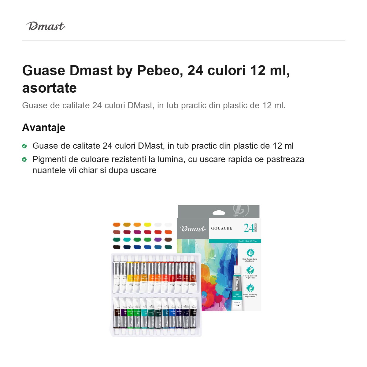 Guase Dmast by Pebeo, 24 culori 12 ml, asortate [1]