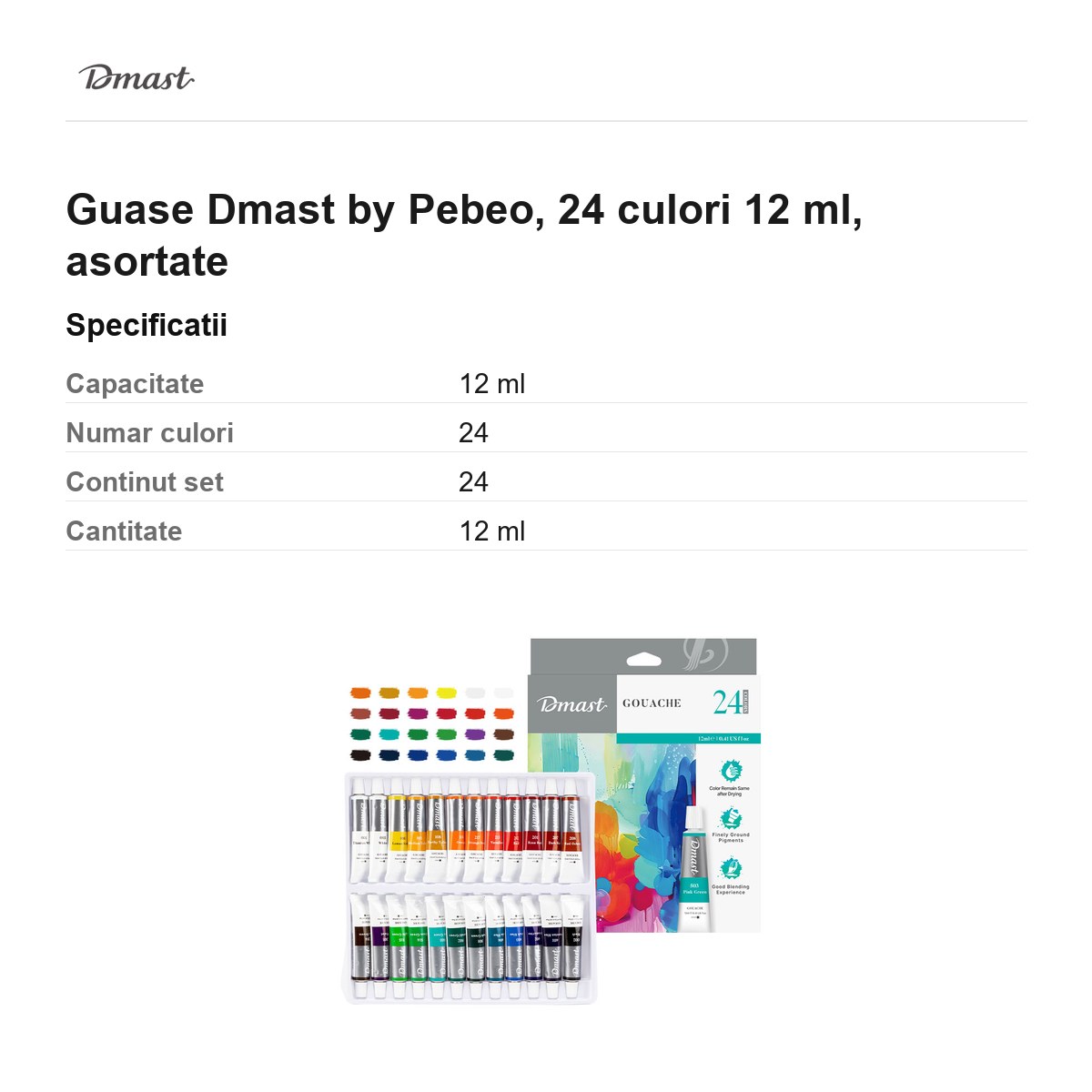 Guase Dmast by Pebeo, 24 culori 12 ml, asortate [2]