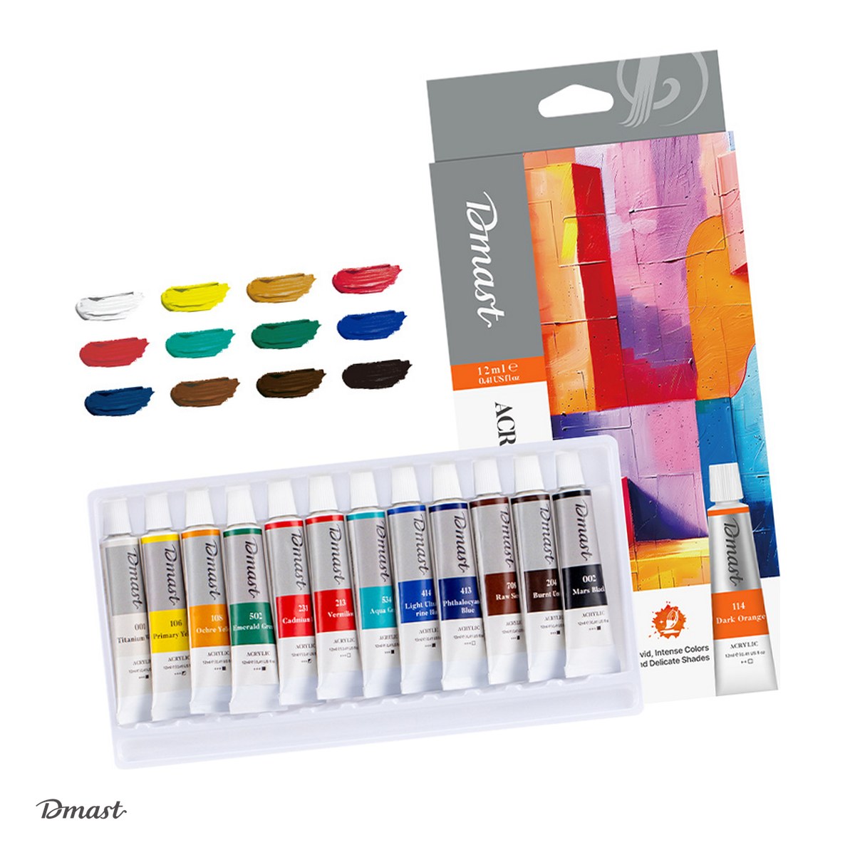 Handmade Creativ si Hobby - Culoare acrilica Dmast by Pebeo, culori profesionale 12 culori 12 ml