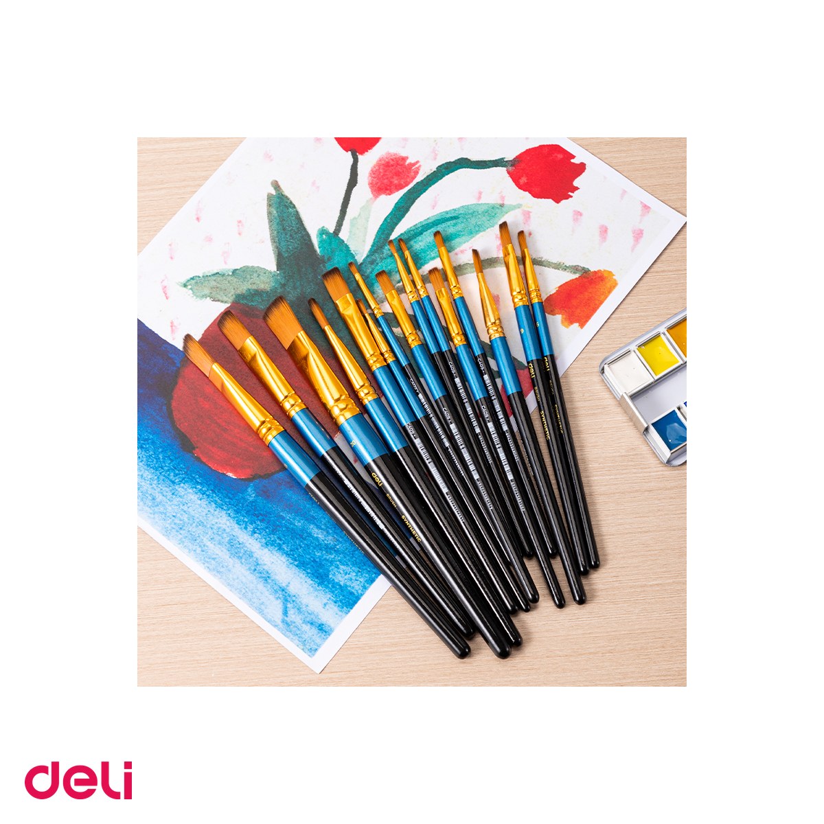 Set 10 pensule Deli, cu varf tesit, no 10 [4]