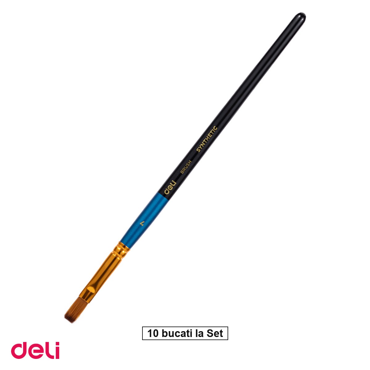 Pensule - Set 10 pensule Deli, cu varf tesit, no 7