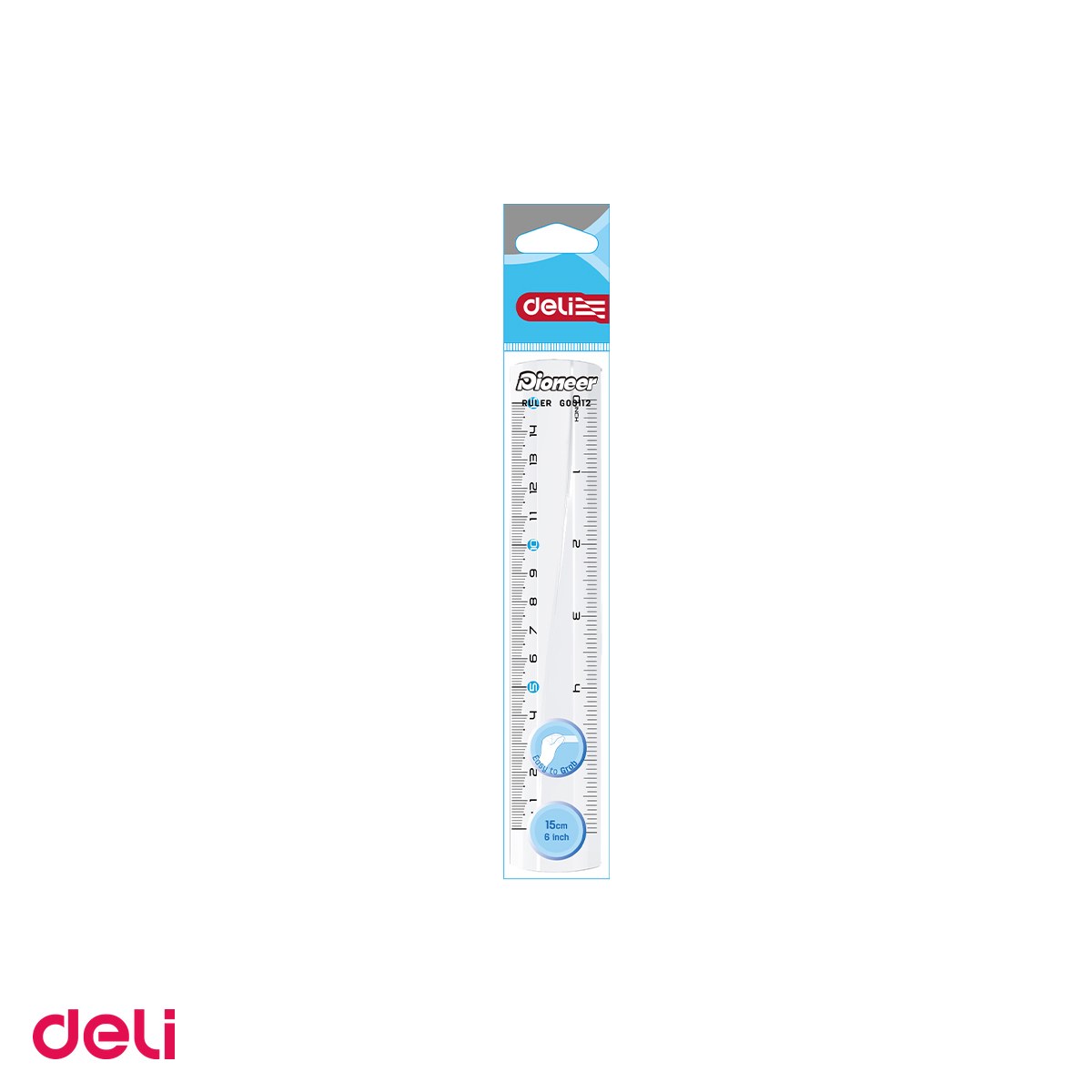 Set 10 rigle Deli, din plastic, 15 cm, transparenta [3]