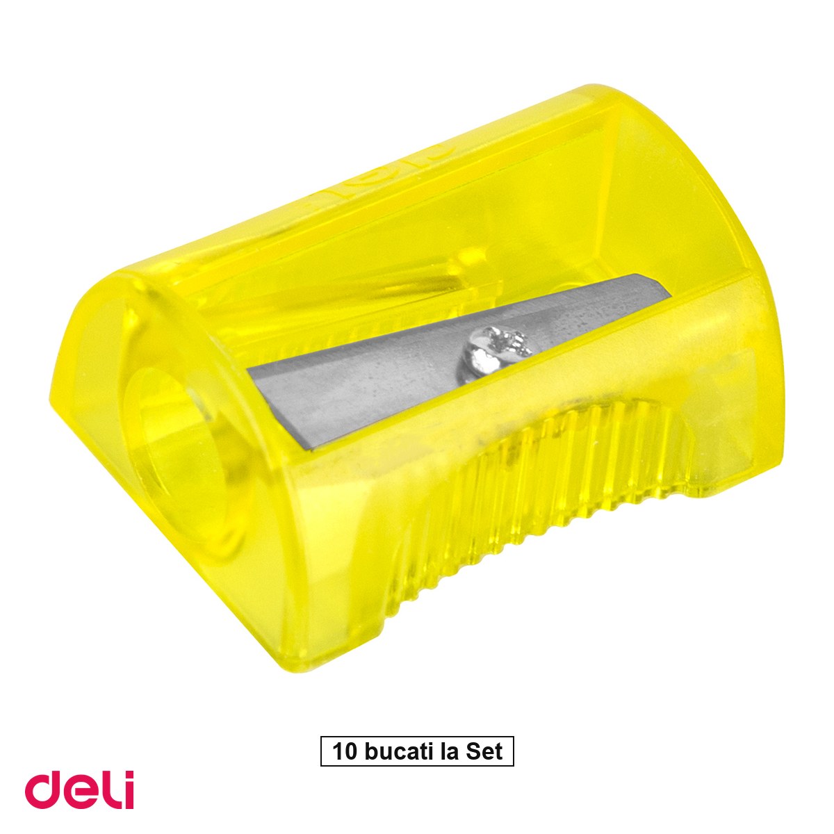Ascutitori pentru creioane - Set 10 ascutitori Deli, din plastic, simpla comiko