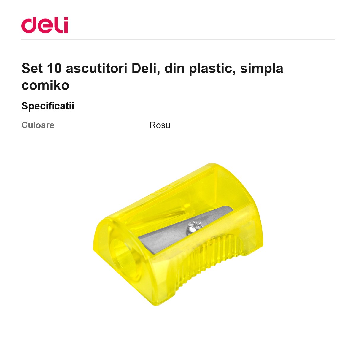 Set 10 ascutitori Deli, din plastic, simpla comiko [2]