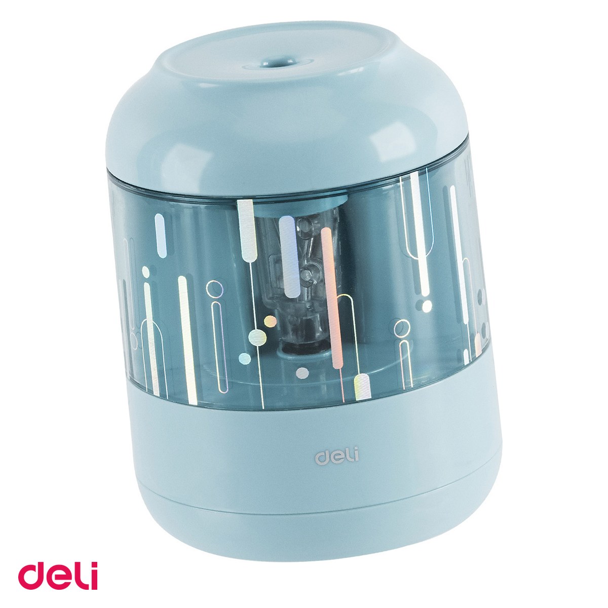 Ascutitori pentru creioane - Ascutitoare Deli, din plastic, electrica 6.9-8 bleu, 95x75x75 mm
