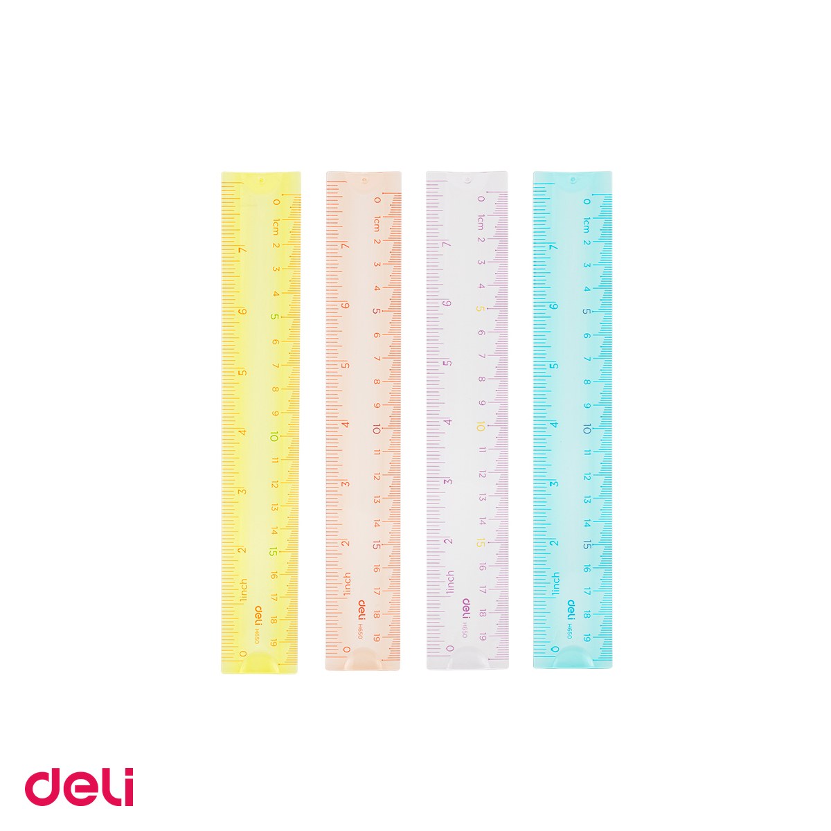 Set 10 rigle Deli Multicolora Flexibila, din plastic, 20 cm [4]