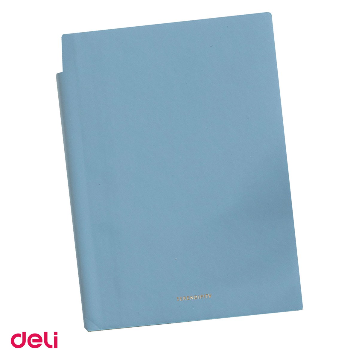 Liniatura Dictando (Linii) A5 - Caiet Deli N141L A5, 112 file, dictando, birou 80 g, coperta imitatie de piele, albastru