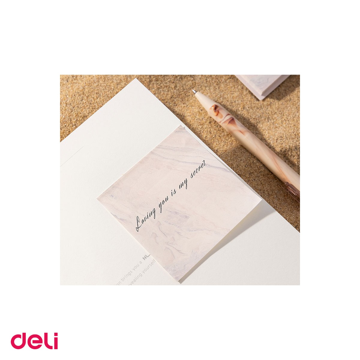 Set 10 notesuri Deli, adeziv 60f 80 g marmorat, 74x74 mm [4]