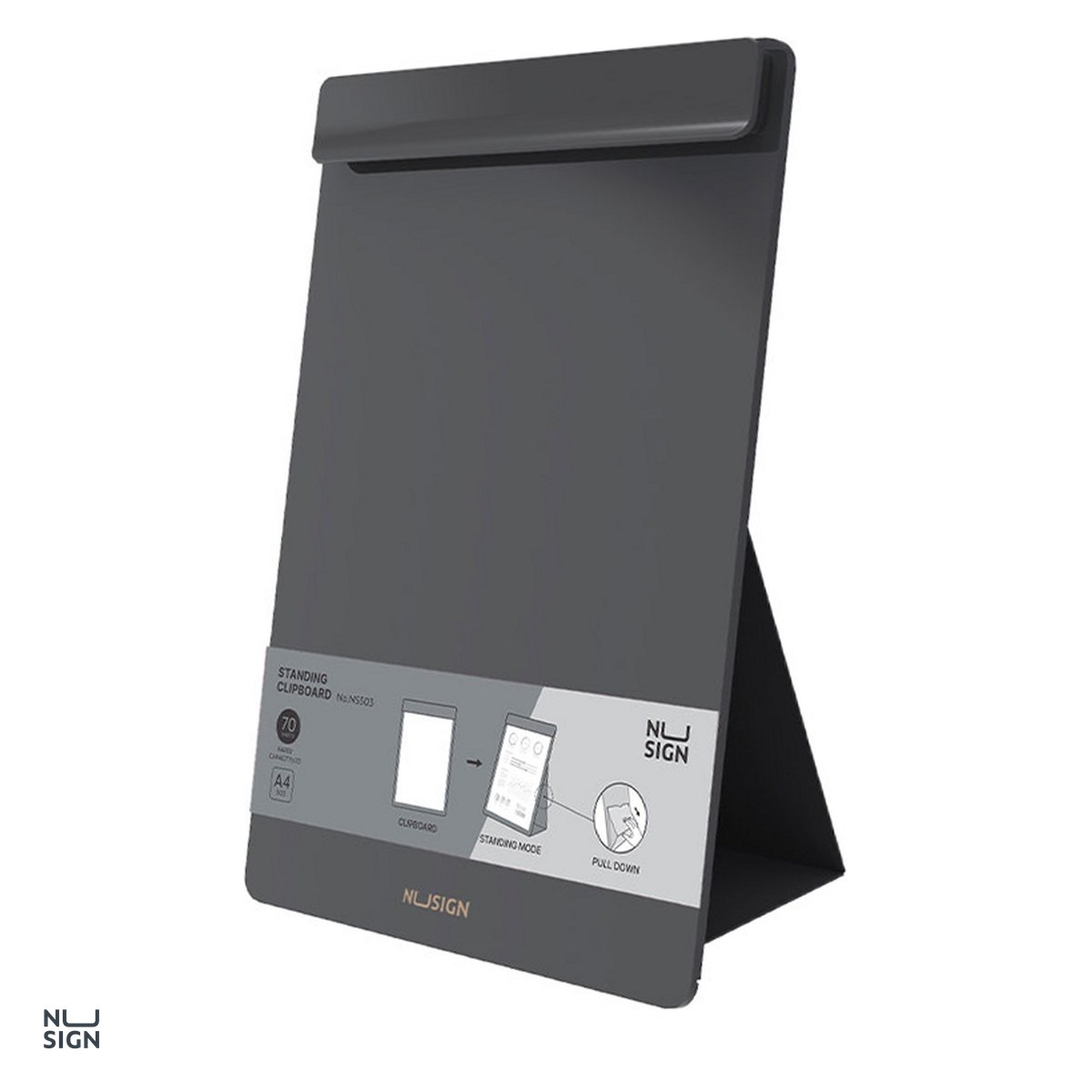 Clipboarduri si suporturi de scriere - Clipboard Nusign, simplu cu suport, vertical, negru