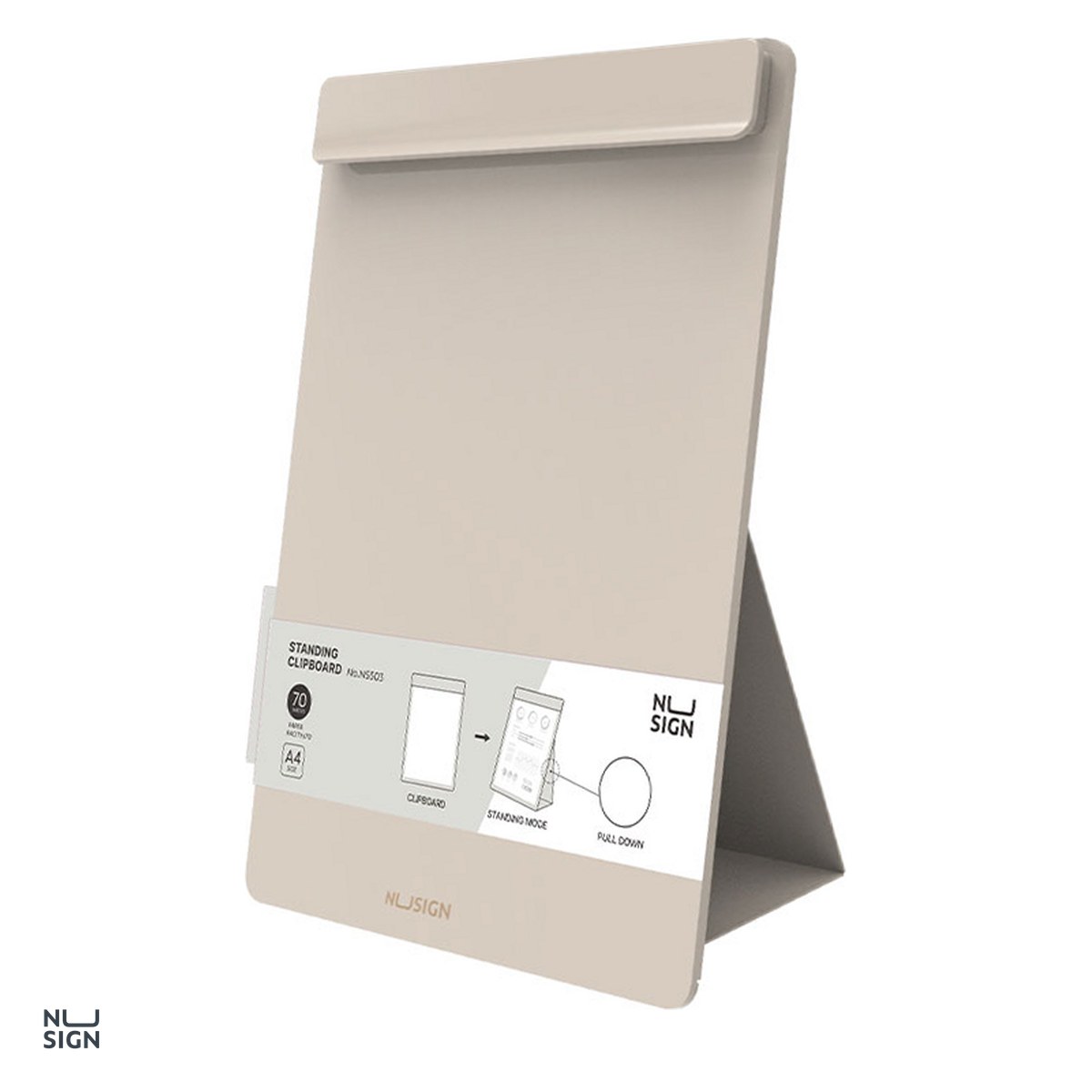Clipboarduri si suporturi de scriere - Clipboard Nusign, simplu cu suport, vertical, gri