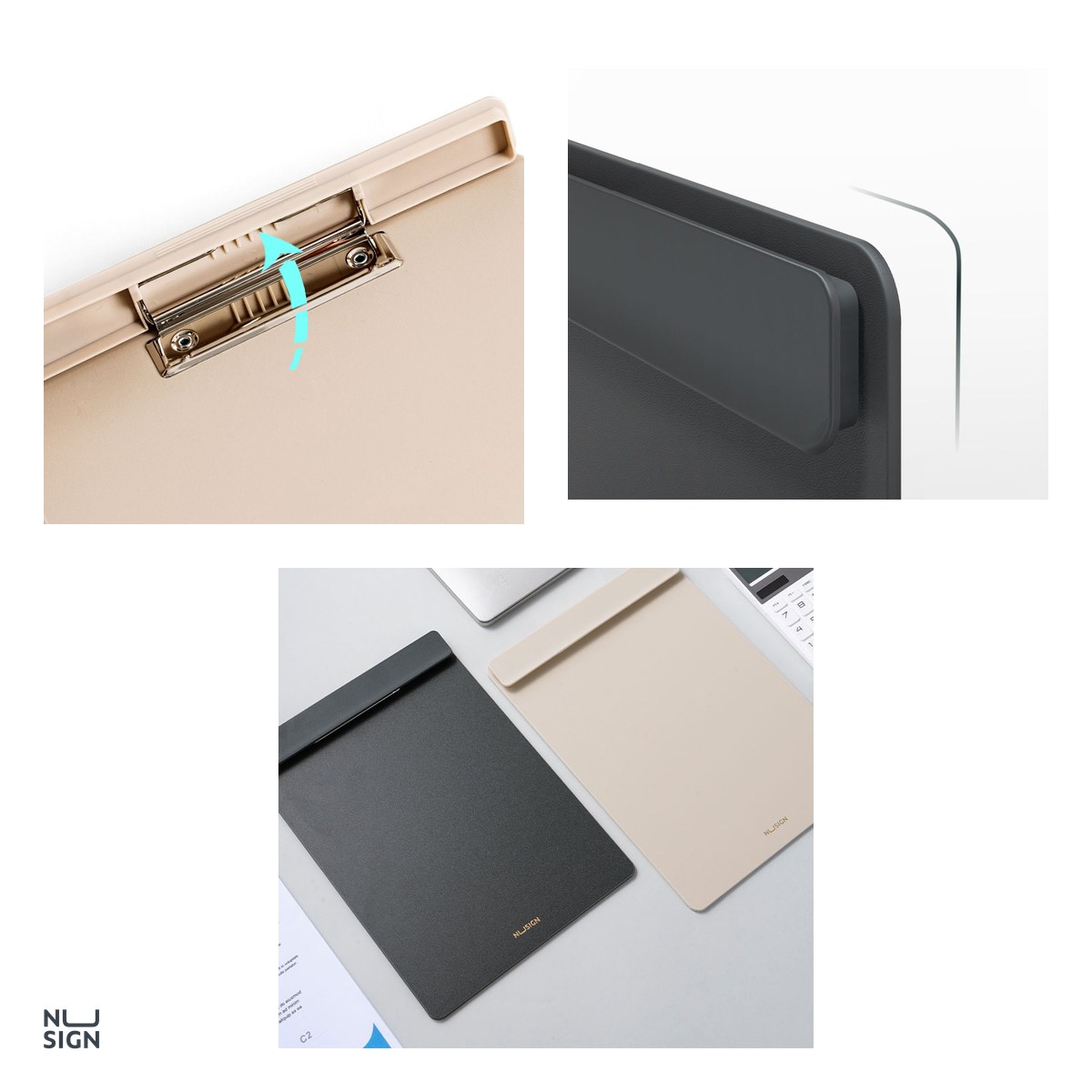Clipboard Nusign, simplu cu suport, vertical, gri [3]