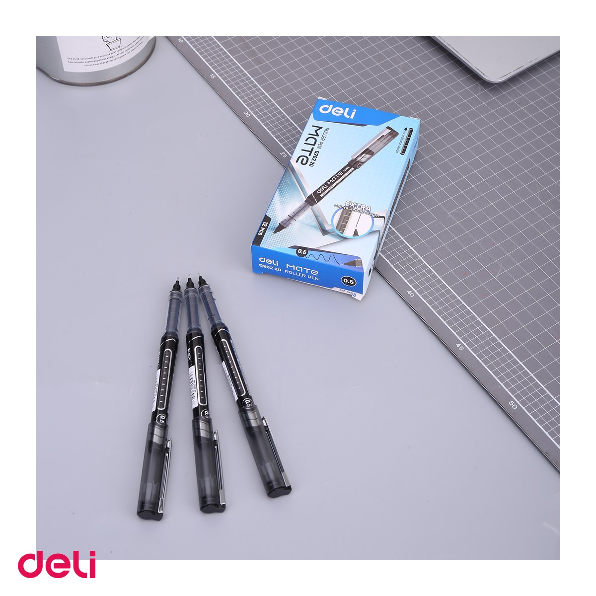 Roller Deli Free Ink, 0.5 mm negru [4]