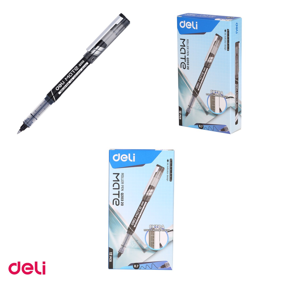 Roller Deli Free Ink, 0.7 mm negru [3]