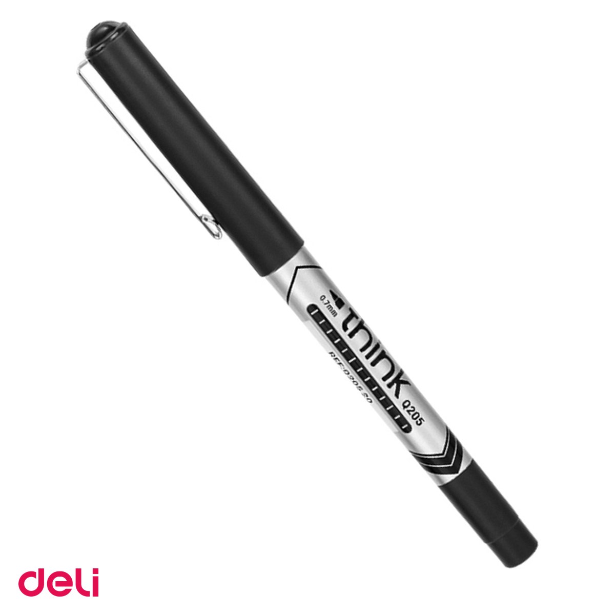 Instrumente de scris - Roller Deli Free Ink, 0.7 mm negru think
