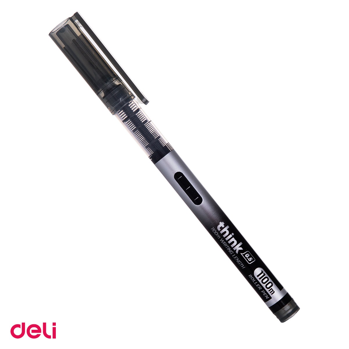 Instrumente de scris - Roller Deli Free Ink, 0.5 mm needle negru think