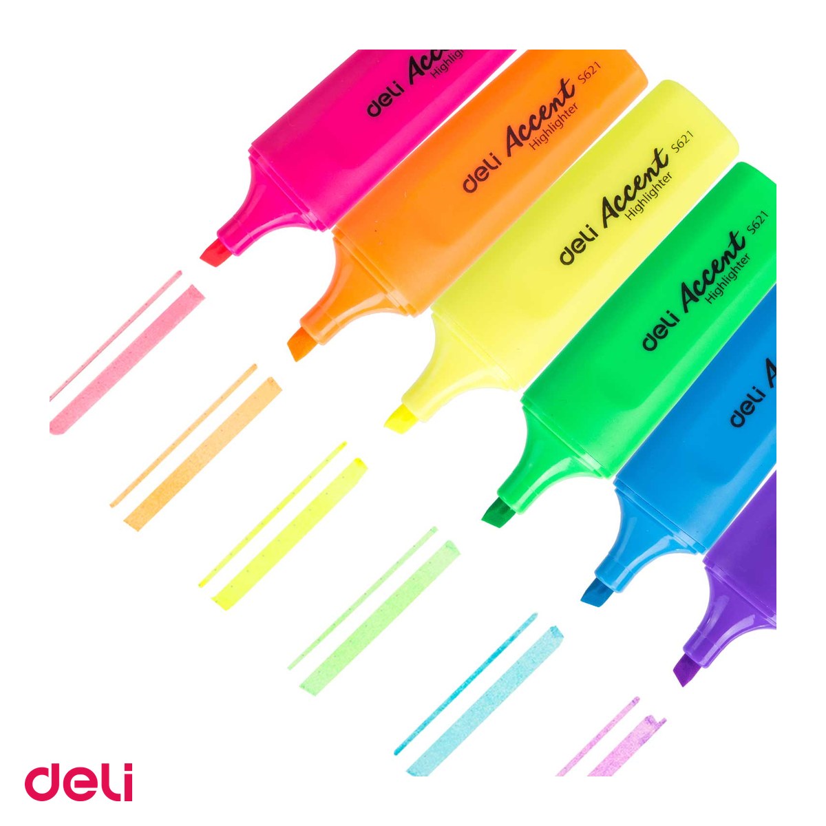 Set 10 markere de 1-5mm, Deli S621 , textmarker accent, scris roz [4]