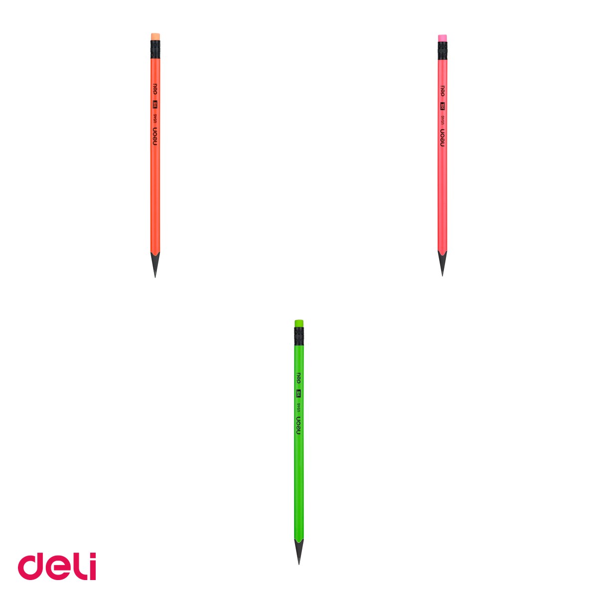 Creion Deli Grafit Guma, fara lemn, hb neon [3]