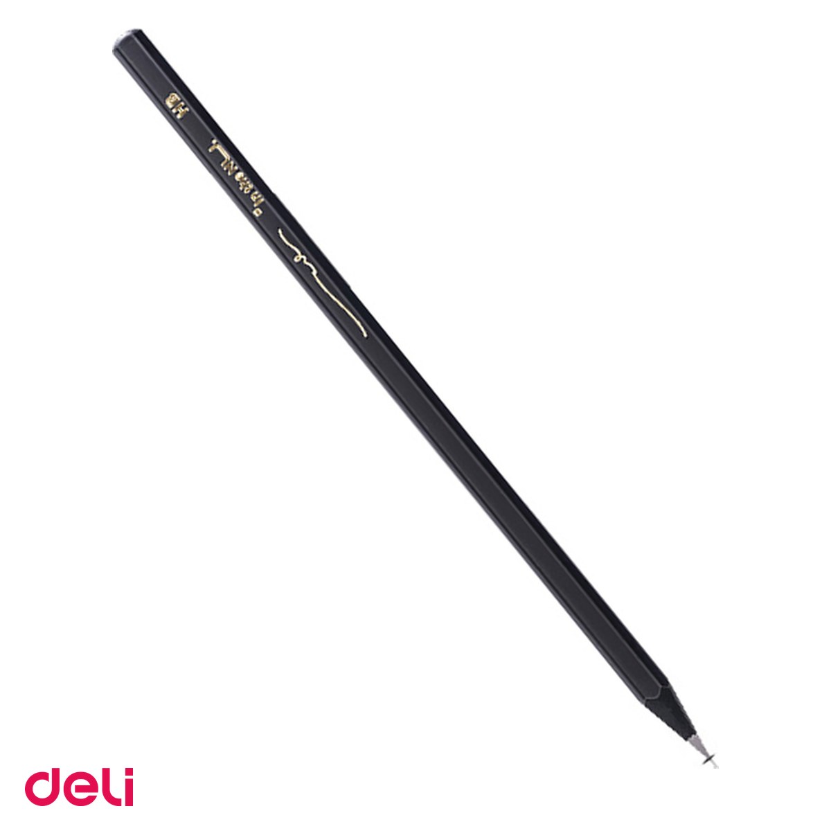 Creioane grafit - Set 10 creioane Deli, din lemn, grafit hb negru 10