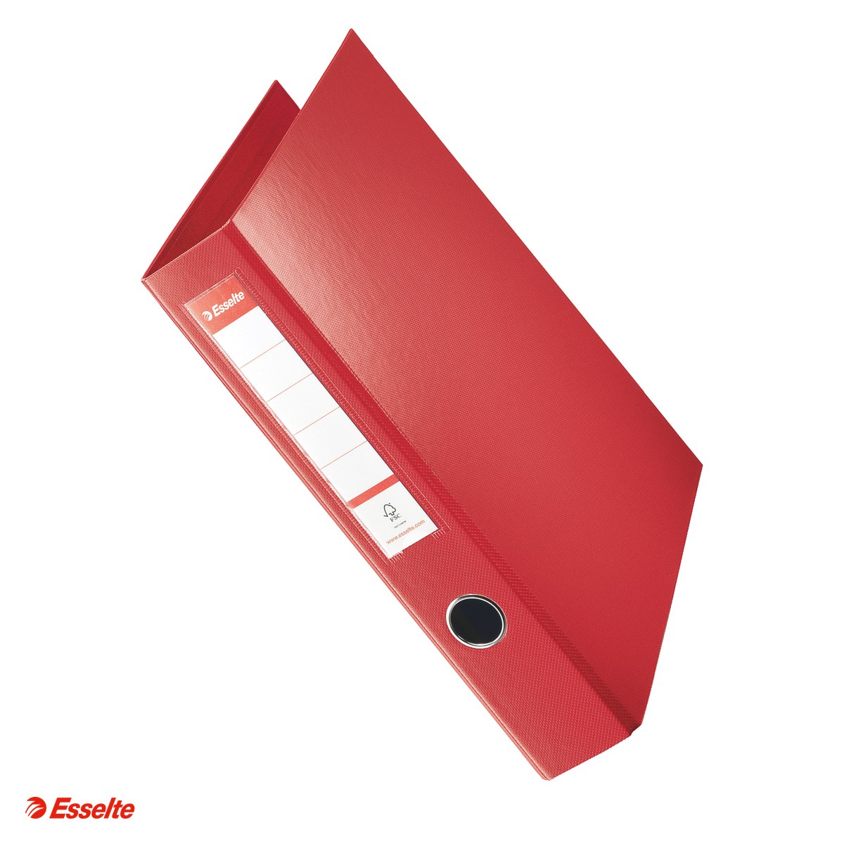 Caiete mecanice - Caiet mecanic Esselte VIVIDA Jumbo, PP/PP, A4, mecanism 4DR, inel 40 mm, capacitate 400 coli (80 g/mp), hartie 80 g/mp, rosu