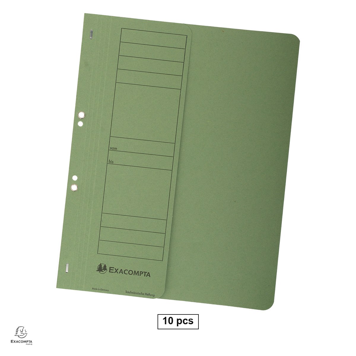 Birotica papetarie - Set 10 dosare Exacompta, din carton, capse 1/2, verde