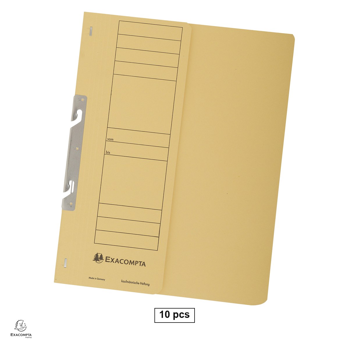 Birotica papetarie - Set 10 dosare Exacompta A4, din carton, incopciat 1/2, 250 g/mp, galben, 240x305 mm