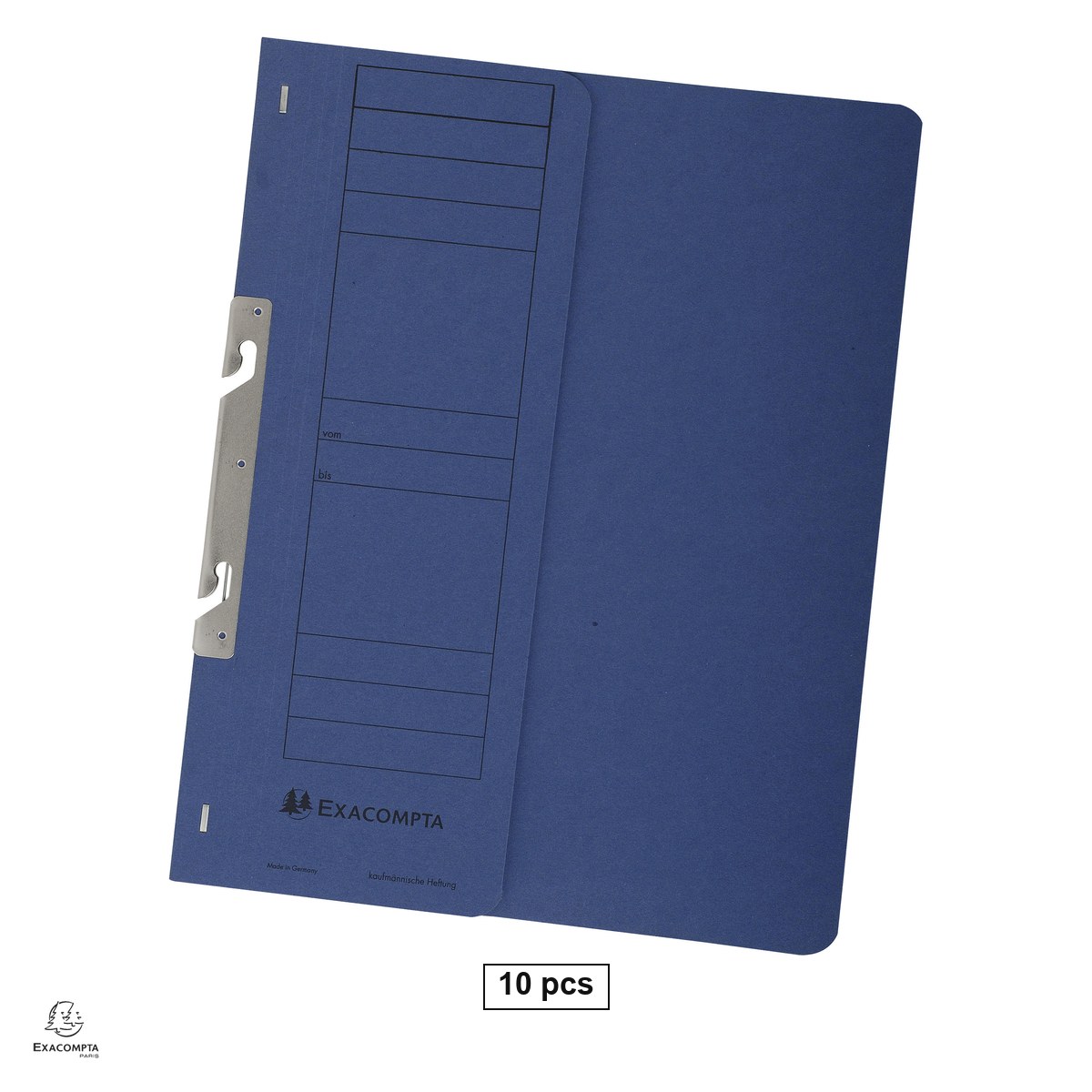 Birotica papetarie - Set 10 dosare Exacompta A4, din carton, incopciat 1/2, 250 g/mp, albastru, 240x305 mm